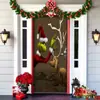 Decoración de Cubierta de Puerta de Navidad Tela de Fondo Verde de Navidad Cubierta de Puerta de Navidad Colgante de Puerta Decoración de Fiesta de Año Nuevo Tapiz de Cubierta de Puerta