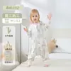 Saco de dormir com pernas separadas para bebê, colcha fina de algodão de bambu de verão anti-chute, pijama infantil, macacão de bebê, saco de dormir de manga comprida Classe A