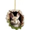 Festival de Propiedades 2026 Decoraciones Transfronterizas Familia de Conejos Corona Acrílica Agujero de Árbol Colgantes para Coche Decoración de Pascua Nuevos Productos