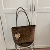 2026 nuevo bolso de hombro tipo tote de gran capacidad, alta calidad, nicho, con estampado de leopardo patchwork de textura mate