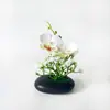 Conjunto de Arranjo de Flores Artificiais em Vaso Phalaenopsis Gipsofila Simulado Decoração Floral para Mesa de Sala de Estar, Entrada, Recepção, Hotel