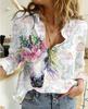 Camisa de manga larga con estampado 3D de unicornio de Europa y América, nueva moda de comercio exterior transfronterizo de otoño para mujer, venta al por mayor