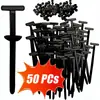 50 Piezas Abrazaderas de Nylon Universales para Cables de Coche de Alta Resistencia con Cierre Automático Sujetador con Botón de Pin Lazos Resistentes a los Rayos UV para Coche