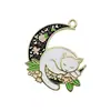 DIY Estilo Coreano Rosa Negro y Blanco Flor Gato Dibujos Animados Zorro Llavero Pulsera Pendientes Accesorios de Joyería Colgante