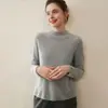 Tejidos 100% Cachemir Puro para Mujer, Suéter de Cuello Alto Medio, Tejido Holgado, Ropa Interior de Otoño e Invierno, Ropa Exterior, Prendas Base de Punto