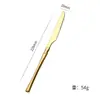 Acero Inoxidable 410 Transfronterizo Vajilla de Cintura Pequeña Hotel Cuchillo, Tenedor y Cuchara para Bistec Occidentales Caja de Regalo de 24 Piezas Dorada Engrosada