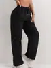 Pantalones de trabajo de otoño para mujer, estilo americano, superventas transfronterizos, nuevos, de cintura alta, fluidos, de secado rápido, pantalones deportivos casuales de pierna ancha