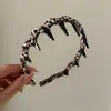 Faixa de Cabelo Estilosa com Estampa de Leopardo Retrô para Mulheres, Nova Tiara com Dentes de Alta Coroa para Uso Diário, Grampo de Cabelo Estiloso