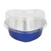 Caja de papel de aluminio en forma de corazón 100ml caja de almuerzo desechable caja de embalaje para llevar lata de aluminio para hornear pastel pudín resistente taza para hornear