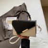Bolso Cuadrado Pequeño Portátil de Metal Cruzado Simple Casual de Primavera con Combinación de Colores Texturizados de Moda Nuevo 2025 de Color en Contraste para Mujer