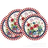Mais Vendido da Amazon: Jogos Americanos Redondos Estampados Antiderrapantes para Decoração de Mesa de Cozinha - Dia da Independência, 4 de Julho