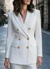 2026 Chaqueta de Traje Cruzada Europea y Americana de Temperamento Doble Botonadura para Mujer Moda Primavera Otoño Oficina Adelgazante Traje Pequeño