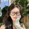 Gafas Planas Estilo Europeo y Americano Ojo de Gato para Mujer, Celebridad de Internet Sin Maquillaje para Tomar Fotos, Gafas Retro con Filtro de Luz Azul, Se Pueden Combinar con Marcos para Gafas de Miopía