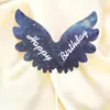 Decoración para Hornear Pastel Gradiente Estrella Alas Tarjeta Insertable Alas de Ángel Fantasía Fiesta de Cumpleaños Disfraz