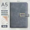 Cuaderno A5 Personalizable con Impresión de Logo, Engrosado con Cierre de Broche, Cuaderno de Oficina para Negocios, Superficie de Cuero Suave, Venta al por Mayor