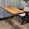Mesa de Centro para Balcón de Apartamento Pequeño de Madera Maciza Acrílica Tablero Completo Mesa de Centro Colgante Hogar Simple Sala de Estar Borde Natural Tronco