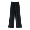 Pantalones Casuales Elásticos de Cintura para Primavera 2026 Pantalones de Lana Elegantes Casuales de Pierna Recta para Mujer Venta al por Mayor H07Dk2654