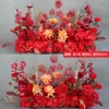 Nueva Boda Boda China Compromiso Rojo Decoración de Flores de Pie Flores Florales Artísticas Accesorios Flores para Pasillo Fondo Mai Taibao