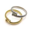 Pulsera Brazalete Europeo y Americano Transfronterizo Elástico Exagerado de Acero Inoxidable para Mujer Pulsera de Moda a Rayas de Lujo Ligero Collar para Mujer