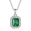 Transmisión en Vivo de Tiktok Dropshipping Collar de Plata S925 Floral Esmeralda Accesorios para Mujer Regalo Cadena para Clavícula Conmemorativa Colgante