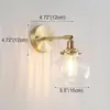 Lámpara de Pared con Pantalla de Vidrio Rayado Retro Luz Frontal para Espejo de Baño Lámpara de Pared de Latón Iluminación para Dormitorio Sala de Estar Pasillo