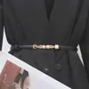 Cinturón Negro para Mujer Decoración Fina con Falda Cintura Todo-partido Hebilla de Perla Traje de Mujer Suéter Cinturón Pequeño Mujer