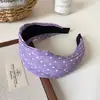Diadema plisada de lunares con estampado estilo universitario coreano para mujer, modelo nuevo para realzar la coronilla, diadema de ala ancha, pinza para el pelo, accesorio para el pelo