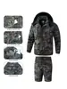 Conjunto de cortavientos de invierno para hombre con forro polar de camuflaje, impermeable y cálido, adecuado para trabajos al aire libre y uso industrial, un atuendo de dos piezas