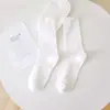 Meias Coreanas de Verão Femininas Outono e Verão Boca Larga Tubo Curto Meias de Pilha de Mês Respiráveis Absorventes de Suor Branco Versátil JK