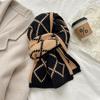 Bufanda Niñas Nuevo Invierno Romboidal Doble Cara Combinable de Gama Alta Cálida Gruesa Tejida de Lana a Cuadros Cuello Moda