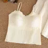 Comercio Exterior Transfronterizo Más Vendido Camisola Sexy de Encaje Francés con Hermoso Diseño en la Espalda, Sujetador sin Tirantes para Mujer, Inalámbrico, con Almohadillas en el Pecho, Verano