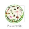 Festa Temática Inseto Verde de Novo Produto Transfronteiriço Borboleta Inseto Utensílios de Mesa Decoração para Primeiro Aniversário Banner Criador de Atmosfera