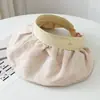 Sombrero de Moda Abierto con Parches para Mujer, Nuevo Estilo de Verano, Sombrero de Paja Simple y Versátil para Protección Solar, Vacaciones y Viajes Diarios