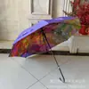 Guarda-chuva de Cabo Longo para Homem de Negócios Guarda-chuva de Golfe Grande Reto Duplo Automático Guarda-chuva Quadrado Impresso com Logo Presente