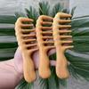 Peine de Masaje Cabeza Peine Meridiano Peine para el Cabello de Mujer Cuero Cabelludo Terapia Capilar Masaje Peine de Madera de Tuya Natural Peine de Dientes Anchos Estático Caída del Cabello para Mujeres