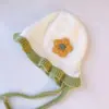 Gorro de Lana con Encaje para Bebé Otoño e Invierno para Niñas Pequeñas y Niños Pequeños Dulce Gorro de Pescador Estilo Coreano de Princesa Protección para los Oídos Gorro Tejido