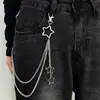 Cadena para pantalones con colgante de pentagrama estilo europeo y americano, diseño de nicho, accesorio de moda, único y moderno, cadena decorativa versátil para pantalones
