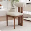 Silla de comedor vintage nórdica de madera maciza, silla moderna de diseño para el hogar con respaldo, simple silla francesa de mediados de siglo para maquillaje hipopótamo