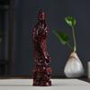 Contas de Oração de Sândalo Roxo Guanyin Pequeno Ruyi Escultura em Madeira Maciça Decoração de Interior de Casa Sala de Estar Pequeno Presente de Madeira Lembrança