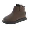 Botas de cuero de moda para niñas 2026 otoño e invierno nuevas botas cortas retro para niños suela blanda versátiles de caña baja botas de motorista Martin