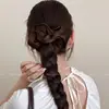 Goma para el pelo de satén negro fruncida para mujer, Cuerda para el pelo Otoño e Invierno 2026, Accesorio para el pelo de alta gama y elegante para peinados de moño