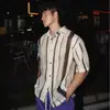 2026 Nueva Camisa de Verano Texturizada Calada de Manga Corta Estilo Americano para Hombre, Marca Retro de Moda Camisa Casual de Media Manga para Pareja