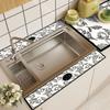 Tapete absorbente de cuero para fregadero de cocina, tapete largo para escurrir el agua, posavasos para control de corte