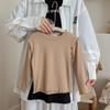 Camiseta Base para Máscara Infantil Outono e Inverno Meninos e Meninas Gola Alta Meia Quente Infantil Estilo Coreano Versátil Camiseta Elástica