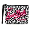 Moda Europeia e Americana Estampa de Leopardo Material de Mergulho Bolsa de Cosméticos Design de Nicho Bolsa para Batom e Cosméticos Bolsa de Higiene Pessoal Portátil para Viagem