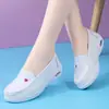 Zapatos Slip-On para Enfermera Listos para Enviar Transfronterizos con Amortiguación de Aire, Suela Suave, Transpirables, Cómodos para los Pies, Zapatos Blancos de Trabajo para Hospital, Dropshipping Disponible