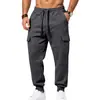 Pantalones deportivos tipo jogger elásticos con cordón, multibolsillos, transfronterizos, para hombre, estilo ropa de trabajo, 2026