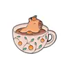 Insignia de Serie de Animales Taza de Té Dibujos Animados Gato/Capibara/Serpiente/Patrón Sost Creativo Broche Estilo Lindo Accesorios