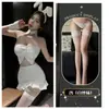 Nueva Diadema de Conejita Cosplayer Linda Deseo Puro Halloween Lencería Sexy Uniforme de Sirvienta Blanco No Necesita Quitarse