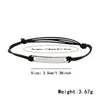 Pulsera trenzada de hilo encerado con etiqueta curva de acero de titanio pulido espejo, Pulsera de muñeca trenzada ajustable de acero inoxidable de colores